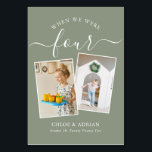 Door de jaren heen koppelen Paar Foto Wedding Mode Kaart<br><div class="desc">Let op en heb wat plezier met je trouwreceptietabelnummers - Deze elegante eenvoudige tabelnummers geven je de mogelijkheid om een foto van de bruid en bruidegom op dezelfde leeftijd op te nemen als het tabelnummer, de bruid- en groomnaam/s en de datum van hun bruiloft. De achtergrondkleur is grijs met witte...</div>