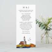 Door de Kaart van het Zee Wedding Programme (Staand voorkant)