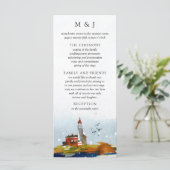 Door de Kaart van het Zee Wedding Programme (Staand voorkant)