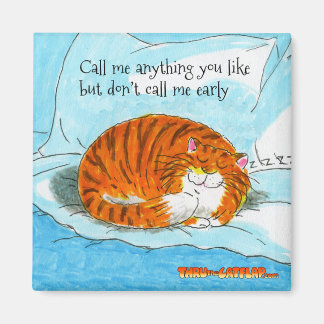 Door de kattenklepmagneet - "Bel me niet vroeg" Magneet