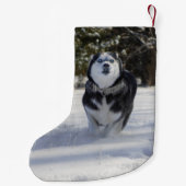 Door de kerst van Husky stoppen Kleine Kerstsok (Achterkant)