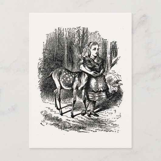 Door de kijkglas - Alice en de Fawn Briefkaart (Voorkant)
