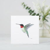 Door de lucht geworpen Hummingbird in vlucht Bedankkaart (Staand voorkant)