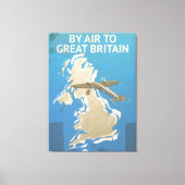 Door de lucht naar Groot-Brittannië reizen poster Canvas Afdruk (Voorkant)