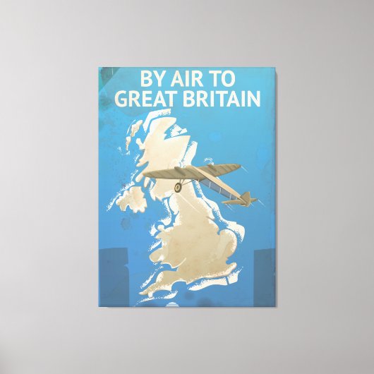 Door de lucht naar Groot-Brittannië reizen poster Canvas Afdruk (Voorkant)