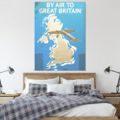 Door de lucht naar Groot-Brittannië reizen poster Canvas Afdruk (Insitu (Slaapkamer))