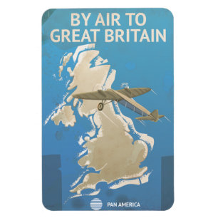 Door de lucht naar Groot-Brittannië reizen poster Magneet