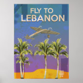 Door de lucht naar Libanon reizen poster (Voorkant)