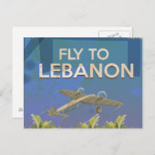 Door de lucht naar Libanon reizen poster Briefkaart (Voorkant / Achterkant)