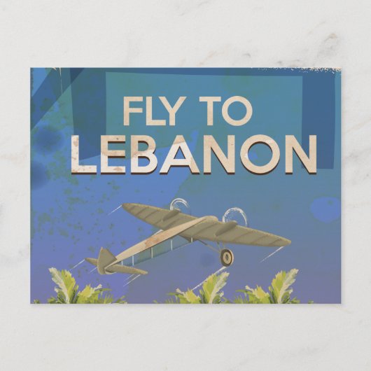 Door de lucht naar Libanon reizen poster Briefkaart (Voorkant)