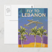 Door de lucht naar Libanon reizen poster Briefkaart (Voorkant / Achterkant)