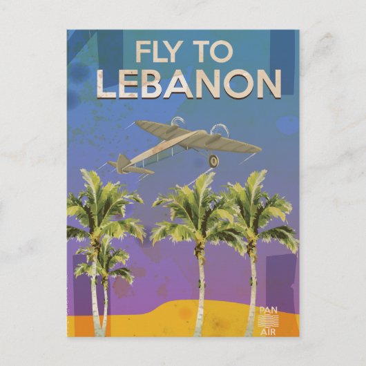 Door de lucht naar Libanon reizen poster Briefkaart (Voorkant)