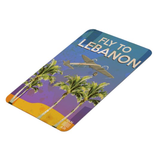 Door de lucht naar Libanon reizen poster Magneet (Linkerzijde)