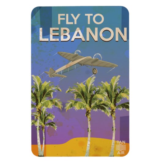 Door de lucht naar Libanon reizen poster Magneet (Verticaal)