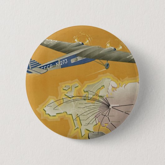 Door de lucht naar USSR Ronde Button 5,7 Cm (Voorkant)