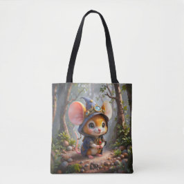 Door de maan verlicht bewaker van kleine wonderen. tote bag