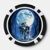 Door de maan verlichte band – De wolf en de gotisc Poker Chips (Achterkant)