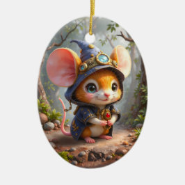 Door de maan verlichte hoeder van kleine wonderen. keramisch ornament