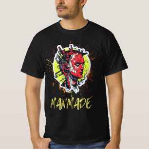 Door de mens gemaakt grafisch T-shirt voor digital