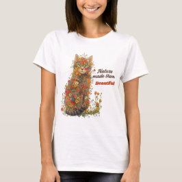 Door de natuur zijn ze mooi gemaakt bloemenkat T-s T-shirt