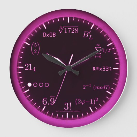 "Door de NUMMERS, Wiskunde" Grote Klok (Voorkant)