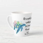 door de oceaan geïnspireerde Waterverf Latte Mok (Linkerhoek)