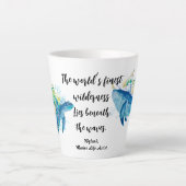 door de oceaan geïnspireerde Waterverf Latte Mok (Voorkant)