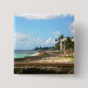 Door de oceaan vierkante button 5,1 cm