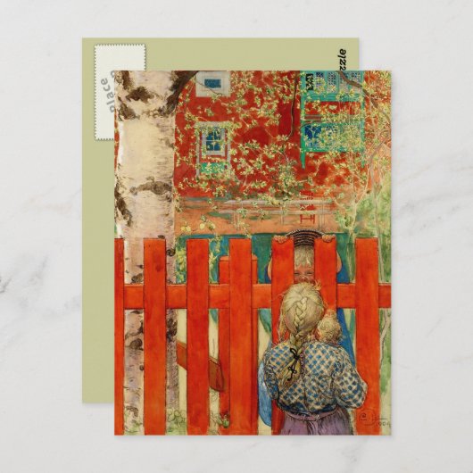 door de omheining briefkaart (Voorkant / Achterkant)