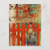 door de omheining briefkaart (Voorkant)