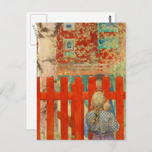 door de omheining briefkaart (Voorkant / Achterkant)