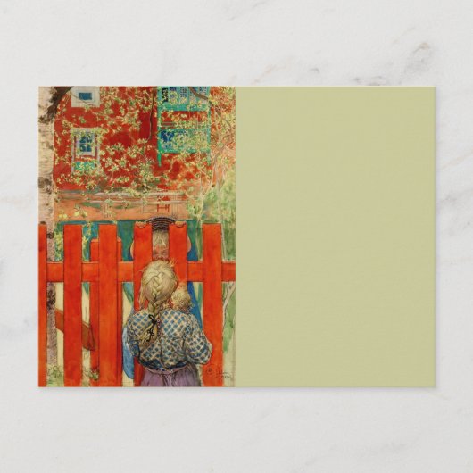 door de omheining briefkaart (Voorkant)