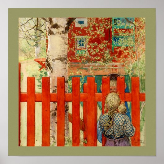 door de omheining poster (Voorkant)