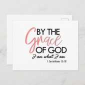 Door de overwinning van God ben ik wat ik Briefkaa Aankondigingskaart (Voorkant / Achterkant)