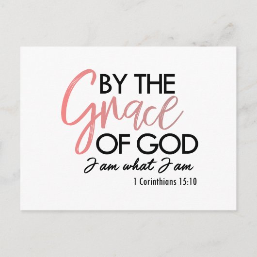 Door de overwinning van God ben ik wat ik Briefkaa Aankondigingskaart (Voorkant)