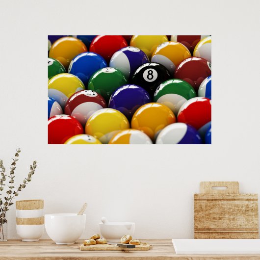 Door de poolballen poster (Keuken)