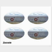 Door de Railing Bon Voyage Ovale Sticker (Vel)