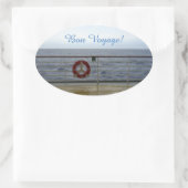 Door de Railing Bon Voyage Ovale Sticker (Tas)