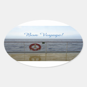 Door de Railing Bon Voyage Ovale Sticker