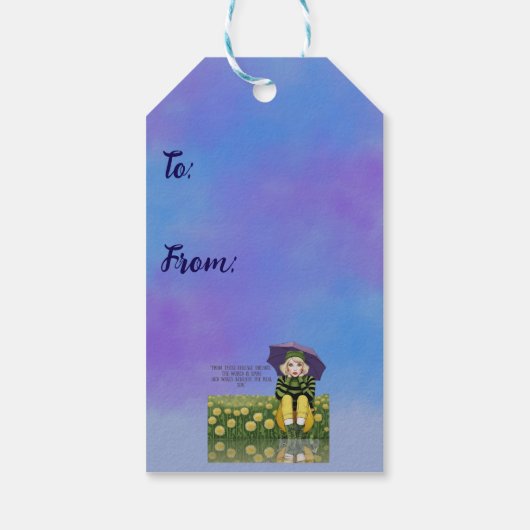 Door de regen cadeaulabel (Achterkant)