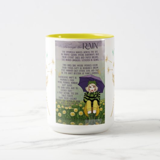 Door de regen (drink ware) tweekleurige koffiemok (Center)