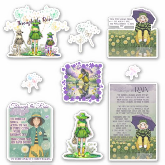 Door de regen Stickers (Voorkant)