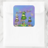 Door de regen vierkante sticker (Tas)