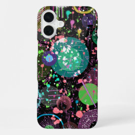 Door de Ruimte Vliegen: Een Maximalistische Abstra iPhone 16 Plus Hoesje
