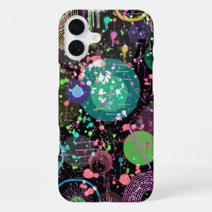 Door de Ruimte Vliegen: Een Maximalistische Abstra iPhone 16 Plus Hoesje