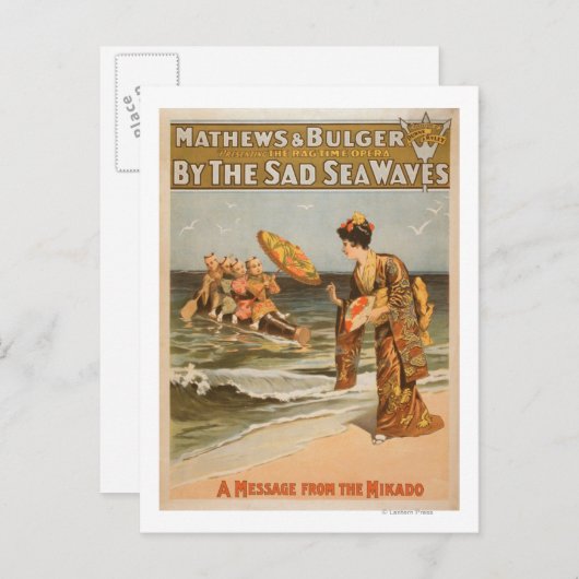 Door de Sad Zee Waves "Message from Mikado" Briefkaart (Voorkant / Achterkant)