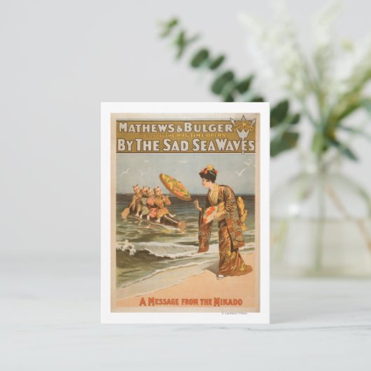 Door de Sad Zee Waves "Message from Mikado" Briefkaart (Staand voorkant)