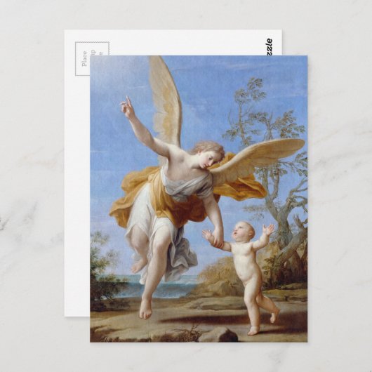 Door de Seashore Angel en het Kind Briefkaart (Voorkant / Achterkant)