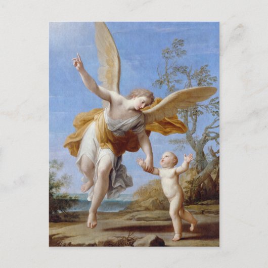 Door de Seashore Angel en het Kind Briefkaart (Voorkant)