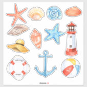 Door de Seashore | Nieuw 14 x 14 Sticker (Vel)